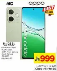 Oppo A5 Pro 5G with 8GB RAM and 256GB storage, featuring a 6.5