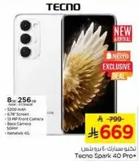 Tecno Spark 40 Pro with 8GB RAM and 256GB storage, featuring a 6.78
