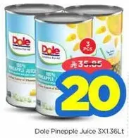Dole Pineapple Juice 3X1.36Lt