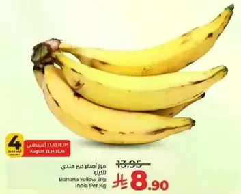 Big Indian Yellow Bananas per Kg