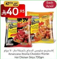 Americana Xtreme Cheddar/Flamin Hot Chicken Strips 700gm