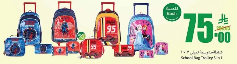 School Bag Trolley 3 in 1