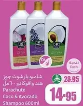 Parachute Coco & Avocado Shampoo 600ml
