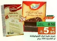 Chocolate cake mix or vanilla cake mix, 500 grams.