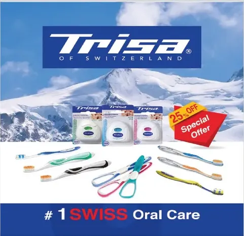 Trisa of Switzerland offers high-quality oral care products.