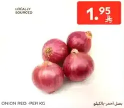 Red onions, locally sourced.