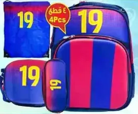 A set of 4 pieces of bags in blue and red colors.