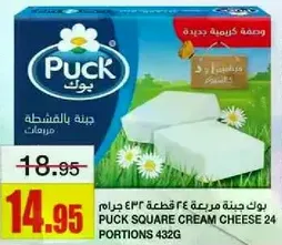 Puck Square Cream Cheese 24 Portions 432g