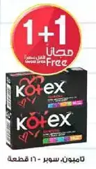 Kotex Super Tampons, 16 pieces.