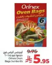 Orinex Oven Bags Jumbo 6's for cooking fish and other dishes.