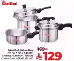 Chefline Aluminum Pressure Cooker Combo Set - 3L + 2L IND