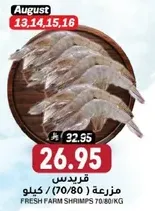 Fresh farm shrimps 70/80 kg
