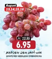 Red seedless grapes.