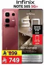 Infinix NOTE 50S 5G+ with 8 GB RAM and 256 GB storage.
