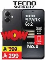 TECNO Spark Go 2 with 4 GB RAM and 32 GB storage.