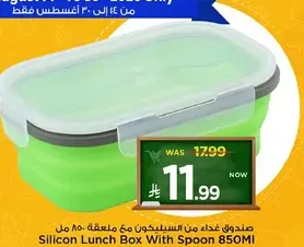 Silicon Lunch Box With Spoon 850MI