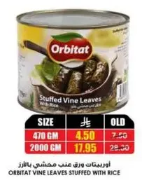 Orbitat vine leaves stuffed with rice.