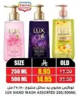 Lux Hand Wash Assorted 250/500 ml