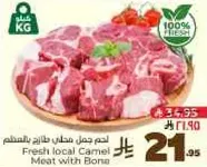 لحم جمل محلي طازج بالعظم