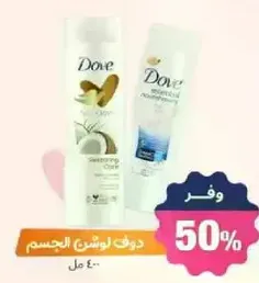 Dove body lotion with moisturizing properties.