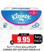 Kleenex Dry Soft Bath Tissue 6+2 free pack.