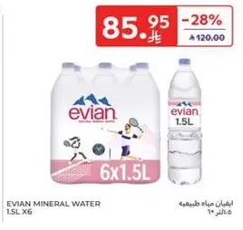 Evian Mineral Water 1.5L x 6