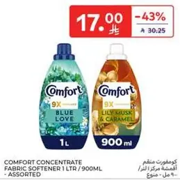 Comfort Concentrate Fabric Softener 1 Ltr/900ml - Assorted