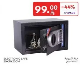 Electronic safe for securing valuables.
