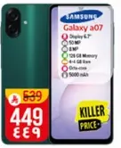 Samsung Galaxy A07 with a 6.2