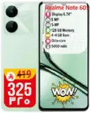 Realme Note 60 with a 6.74