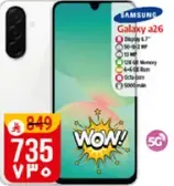 Samsung Galaxy A26 with a 6.7