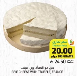 Brie cheese with truffle, France.