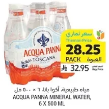 ACQUA PANNA MINERAL WATER, 6 X 500 ML