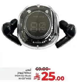 Bluetooth Earbuds with digital display.