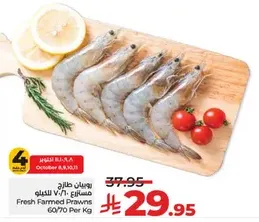 Fresh Farmed Prawns 60/70 Per Kg