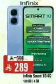 Infinix Smart 10 4G with 128 GB storage and 4 GB RAM.