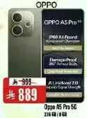 Oppo A5 Pro 5G with 256 GB storage and 8 GB RAM.