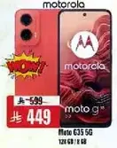 Moto G35 5G with 128 GB storage.
