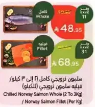 Chilled Norway Salmon Whole (2 to 3kg) / Norway Salmon Fillet (Per Kg)
