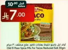 Old El Paso Spice Mix For Tacos Reduced Salt 30g
