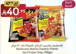 Americana Xtreme Cheddar/Flamin Hot Chicken Strips 700g