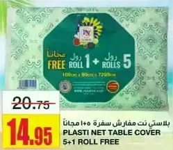 Plasti Net Table Cover 5+1 Roll Free, 100cm x 80cm x 720cm.