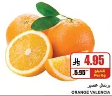 Valencia oranges, known for their sweet flavor and juiciness.