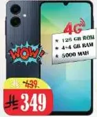 This smartphone features 125 GB ROM, 4+4 GB RAM, and a 5000 mAh battery.