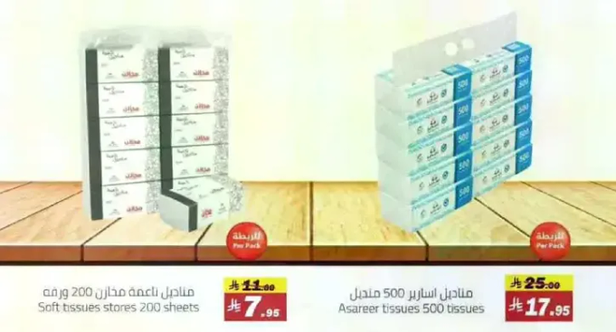 Soft tissues stores 200 sheets