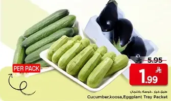 Cucumber and eggplant tray packet.