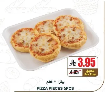 Pizza pieces, 5 pieces.