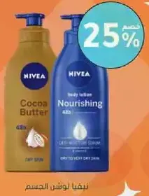 Nivea Cocoa Butter and Nourishing Body Lotion, designed for very dry skin.