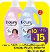 Downy Fabric Softener in Floral Breeze and Valley Drive scents, 3 liters.