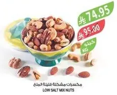 Low salt mixed nuts